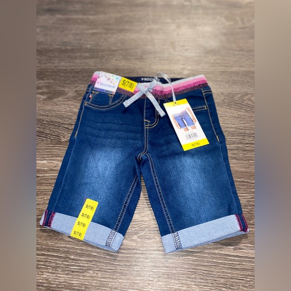 Girls Vigoss Super Stretch Bermuda Shorts Knit Waistband Blue (2JEANSFOR 1 Deal) - Picture 13 of 17